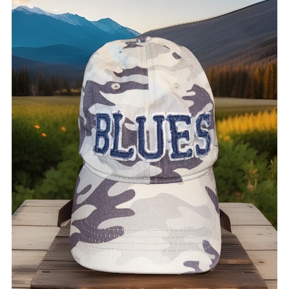 2LU Blues Cap Men Gray Camo Adjustable